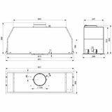 Falmec FP3SN90S2 90cm Siena+ Under Cupboard Rangehood, Stainless Steel, 950m3