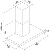 Falmec FP5TV90S2-EW765 90cm Treviso+ Wall Canopy Rangehood with External Wall Motor