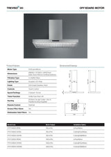 Falmec FP5TV90S2-IR1140 90cm Treviso+ Wall Canopy Rangehood with Internal Roof Motor