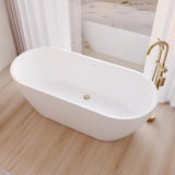 Koko Freestanding FR11775-OF Acrylic Bath, 1680mm with Overflow, Matte White