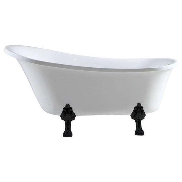 Fienza FR2550-1500B 1500mm Clawfoot Freestanding Acrylic Bath, Matte Black Feet - Special Order