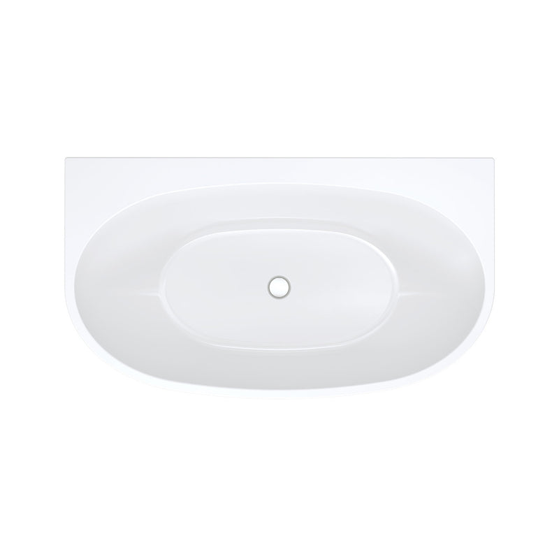 Fienza FR65-1300 Keeto Back-to-wall Acrylic Bath 1300mm, Gloss White