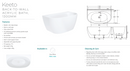 Fienza FR65-1300 Keeto Back-to-wall Acrylic Bath 1300mm, Gloss White