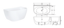 Fienza FR65-1300 Keeto Back-to-wall Acrylic Bath 1300mm, Gloss White