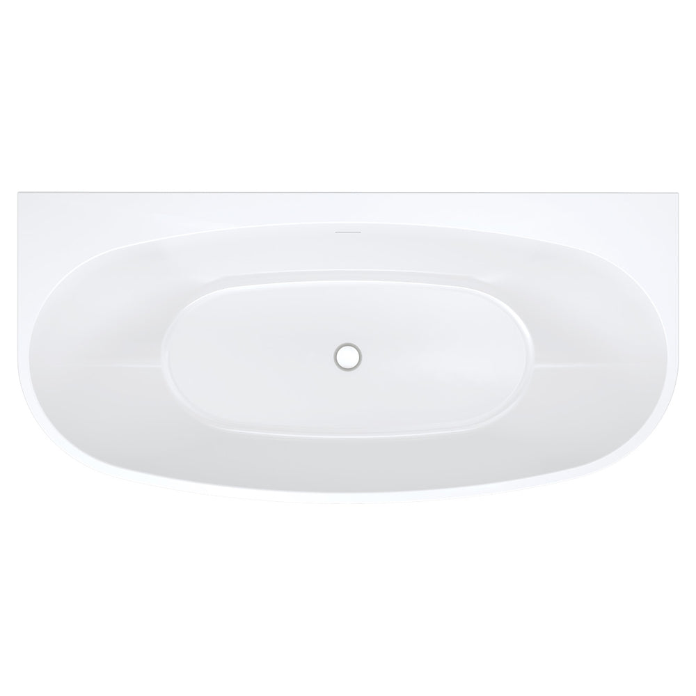 Fienza Keeto Back-to-wall Acrylic Bath 1700mm - Gloss White