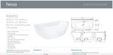 Fienza Keeto Back-to-wall Acrylic Bath 1700mm - Gloss White