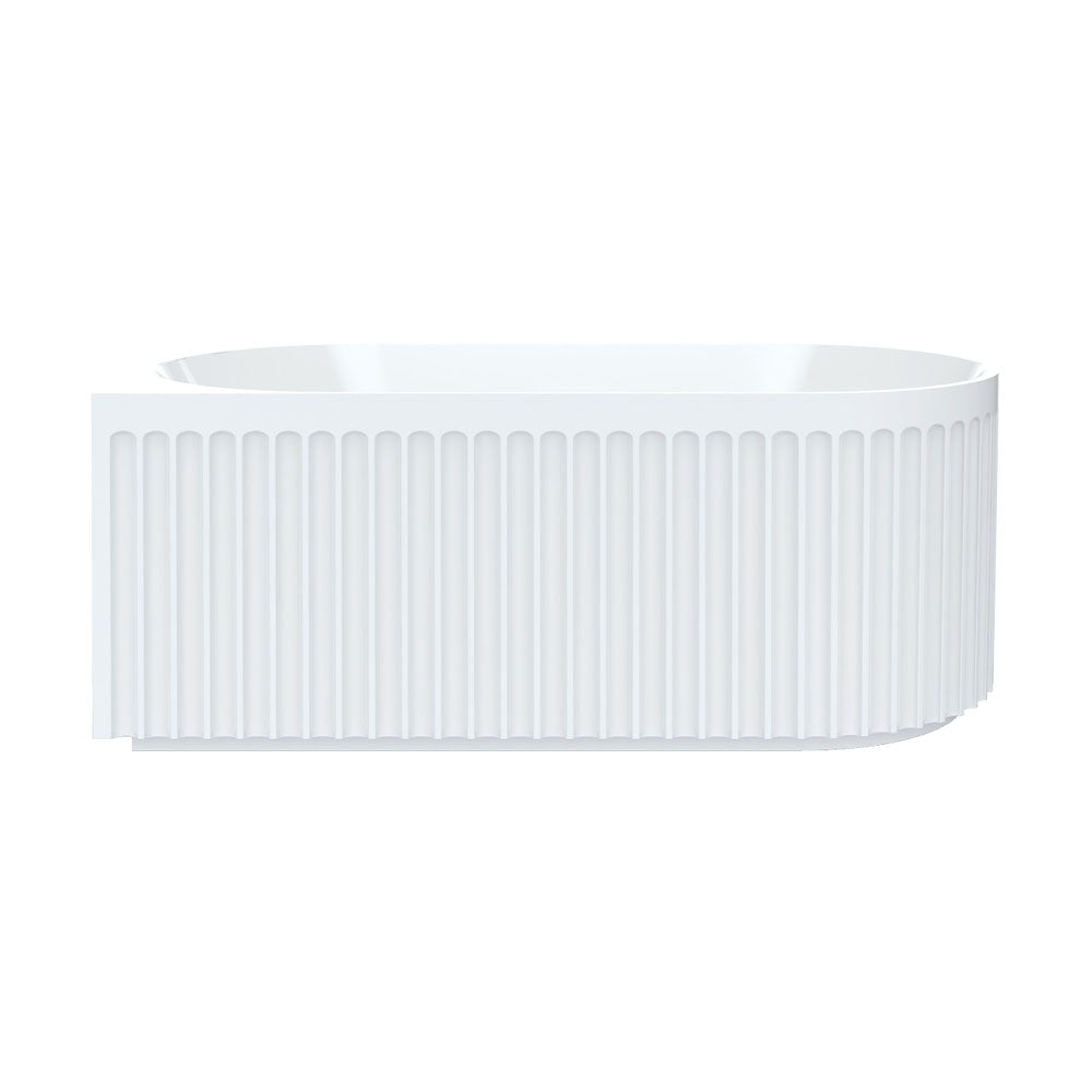 Fienza FR713-1500R Eleanor Fluted Right-Hand Acrylic Corner Bath, 1500mm