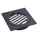 Fienza FW100SCB Square Floor Waste with Round Grate 100mm, Matte Black