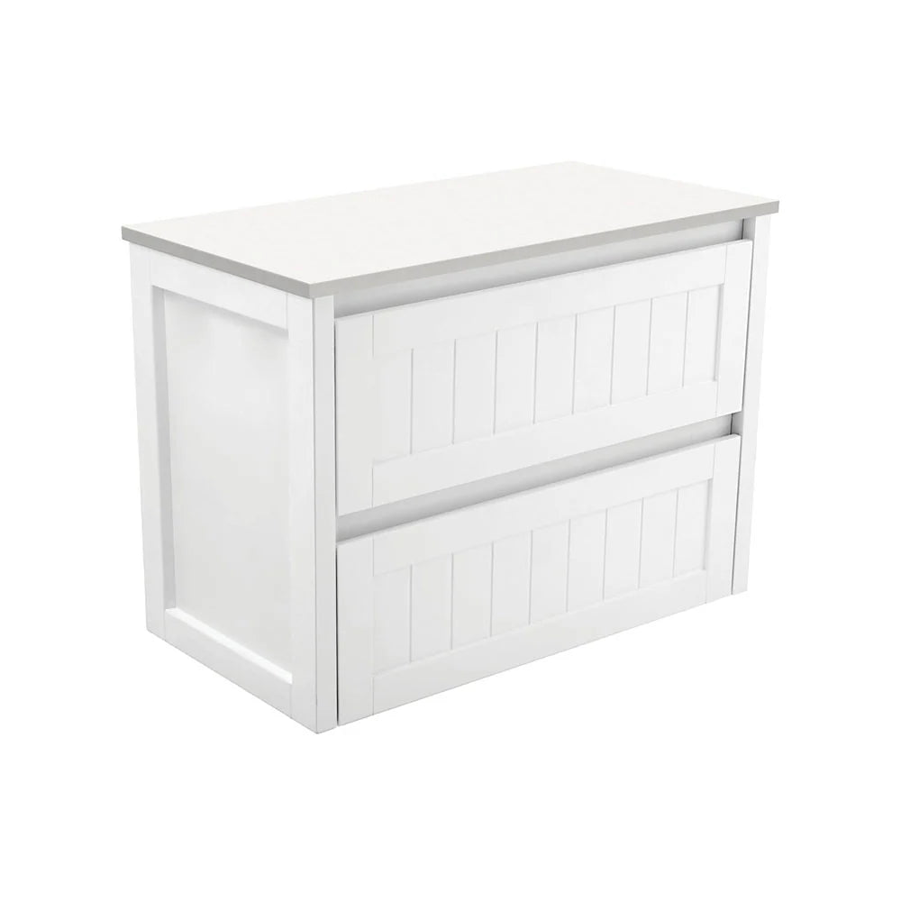 Fienza 90T-C 900mm Hampton Wall Hung Cabinet, Satin White, Cabinet Only