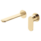 Fienza 234104UB-200-LF Empire Slim Basin/Bath Wall Mixer Set, Round Plates, 200mm Outlet, Lead Free, Urban Brass