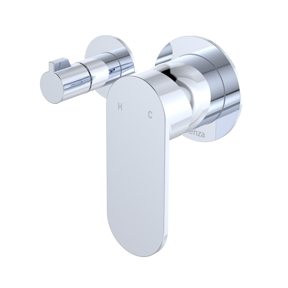 Fienza 234112-4-LF Empire Slim Wall Diverter Mixer, Small Round Plates, Horizontal, Lead Free, Chrome