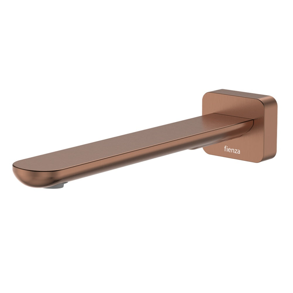 Fienza 234116CO-LF Empire Slim Wall Basin/Bath Outlet, 220mm, Square Plate, Lead Free, Brushed Copper
