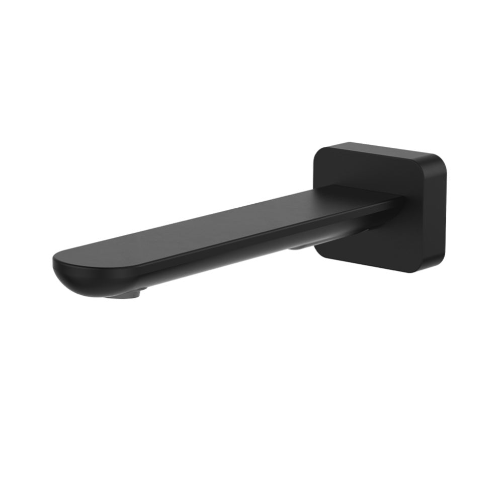 Fienza 234115B-LF Empire Slim Wall Basin/Bath Outlet, 180mm, Square Plate, Lead Free, Matte Black
