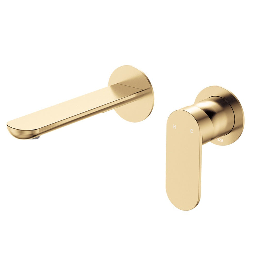Fienza 234104UB-LF Empire Slim Basin/Bath Wall Mixer Set, Round Plates, 160mm Outlet, Lead Free, Urban Brass
