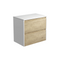 Fienza 75BSW Amato 750 Wall Hung Cabinet, Satin White Panels, Scandi Oak, Cabinet Only - Special Order