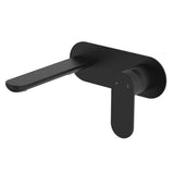Fienza 234106B-LF Empire Slim Basin/Bath Wall Mixer Set, Oval Plate 160mm Outlet, Lead Free, Matte Black
