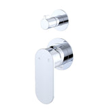 Fienza 234102-4-LF Empire Slim Wall Diverter Mixer, Small Round Plates, Vertical, Lead Free, Chrome