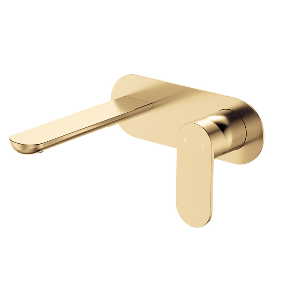 Fienza 234106UB-LF Empire Slim Basin/Bath Wall Mixer Set, Oval Plate 160mm Outlet, Lead Free, Urban Brass