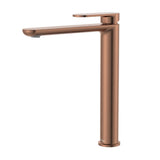 Fienza 234107CO-LF Empire Slim Tall Basin Mixer, Cold Start, Lead Free, Brushed Copper