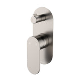 Fienza 234102BN-LF Empire Slim Wall Diverter Mixer, Large Oval Plate, Vertical, Lead Free, Brushed Nickel