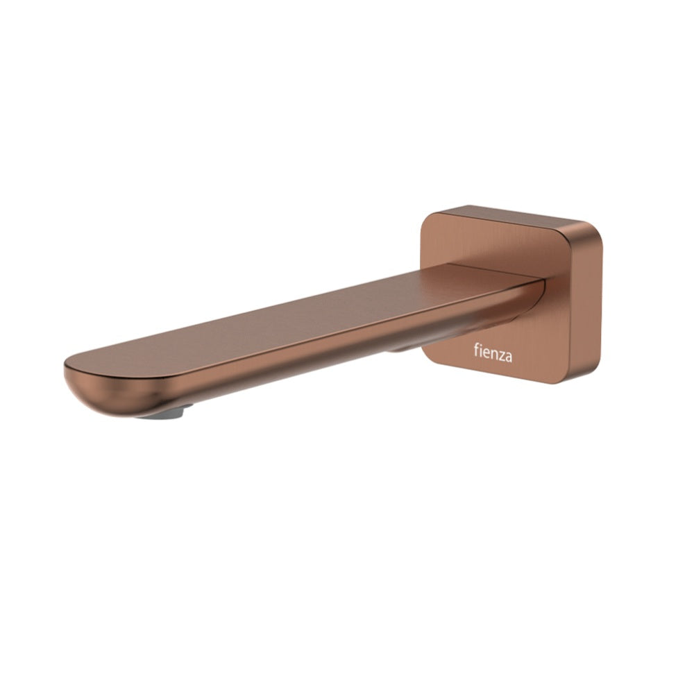 Fienza 234115CO-LF Empire Slim Wall Basin/Bath Outlet, 180mm, Square Plate, Lead Free, Brushed Copper
