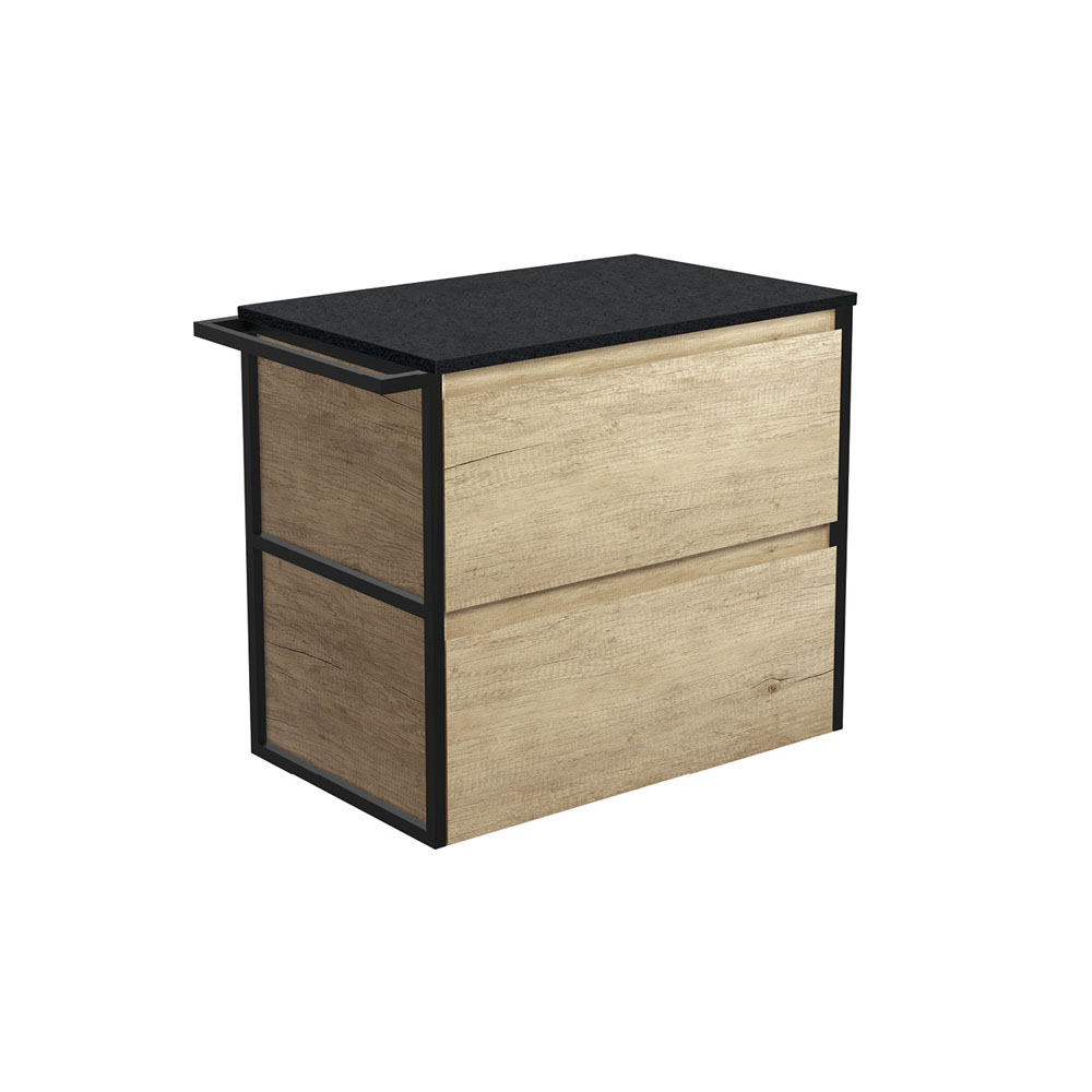Fienza 75BSFT Amato 820 Wall Hung Cabinet, 1 Frame & 1 Towel Rail, Scandi Oak, Cabinet Only