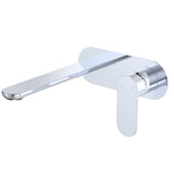 Fienza 234106-200-LF Empire Slim Basin/Bath Wall Mixer Set, Oval Plate, 200mm Outlet, Lead Free, Chrome