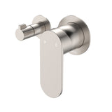 Fienza 234112BN-4-LF Empire Slim Wall Diverter Mixer, Small Round Plates, Horizontal, Lead Free, Brushed Nickel