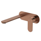 Fienza 234106CO-200-LF Empire Slim Basin/Bath Wall Mixer Set, Oval Plate, 200mm Outlet, Lead Free, Brushed Copper