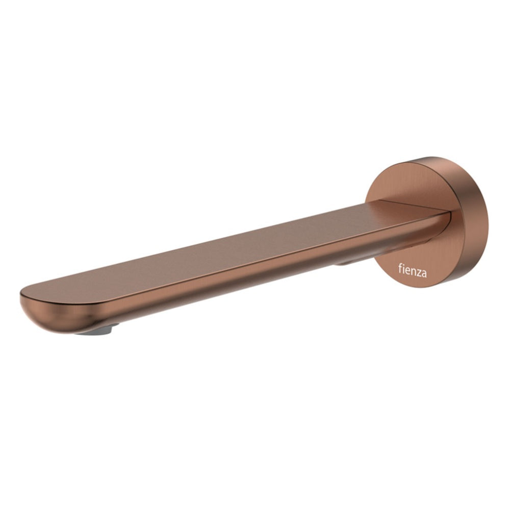 Fienza 234116CO-2-LF Empire Slim Wall Bath/Basin Outlet, 220mm, Round Plate, Lead Free, Brushed Copper