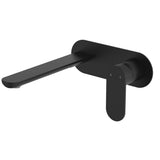 Fienza 234106B-200-LF Empire Slim Basin/Bath Wall Mixer Set, Oval Plate, 200mm Outlet, Lead Free, Matte Black