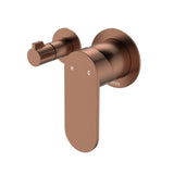 Fienza 234112CO-4-LF Empire Slim Wall Diverter Mixer, Small Round Plates, Horizontal, Lead Free, Brushed Copper