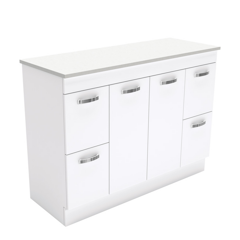 Fienza 150NKW 1500mm Unicab Cabinet On Kickboard, Solid Doors, Gloss White, Cabinet Only