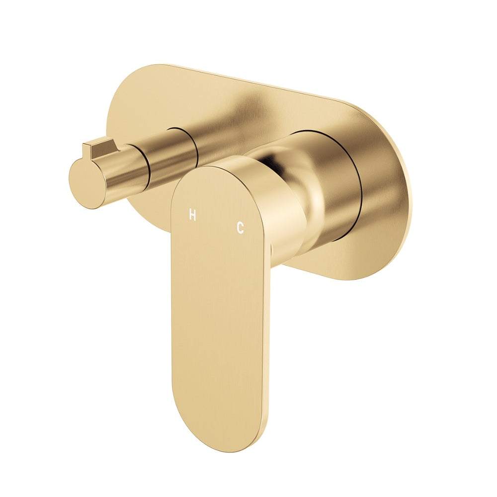 Fienza 234112UB-LF Empire Slim Wall Diverter Mixer, Large Oval Plate, Horizontal, Lead Free, Urban Brass