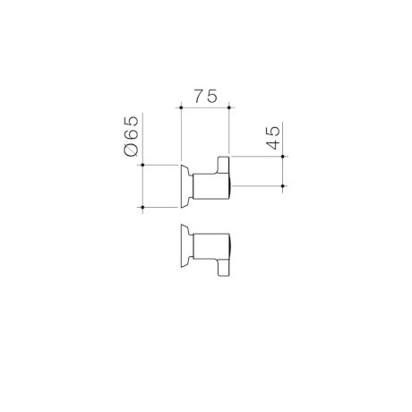 Caroma G97745C G Series+ Lever Wall Top Assembly - 45mm Handles - Special Order