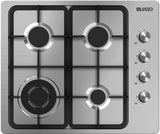 Di Lusso GC604MSFC 60cm Stainless Steel Gas Cooktop, Cast Iron Trivets