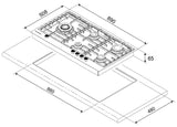 Kleenmaid GCT9030 90cm Stainless Steel Gas Cooktop