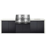 Crossray GD4KW-03 Premium XPlor 4 Burner Stainless Steel Gas BBQ Outdoor Kitchen with Drinks Fridge, White Top