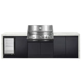 CROSSRAY GD4KW-03 Premium XPlor 4 Burner Stainless Steel Gas BBQ Outdoor Kitchen with Drinks Fridge, White Top