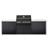 Crossray GD4KW-07 Premium XPlor 4 Burner Black Finish Gas BBQ Outdoor Kitchen, White Top