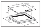 Whirlpool GGW610NBAUS 60cm 4 Burner Gas Cooktop In Black Glass