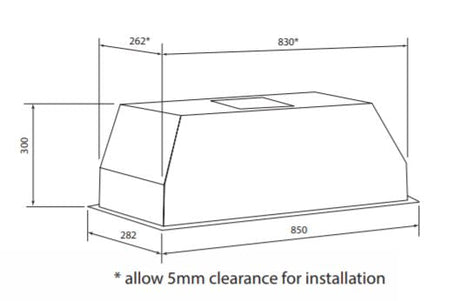 Quietair Gqa85Uc 85Cm Remote Fan Motor Undermount Rangehood Off Board Rangehoods