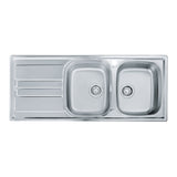 Franke GSX621LHD Genesis Double Bowl Sink, Stainless Steel, Right Hand Drainer