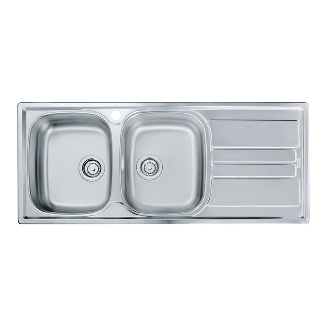 Franke GSX621RHD Genesis Double Bowl Sink, Stainless Steel, Right Hand Drainer