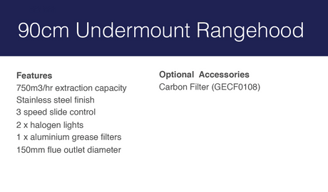 Baumatic Guh90 90Cm Undermount Rangehood - Ex Display Rangehoods