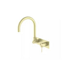 Nero Mecca Wall Basin/Bath Mixer Swivel Spout Brushed Gold NR221910QBG