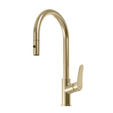 Oliveri Verona Pullout Gooseneck Sink Mixer, Classic Gold, VA306503CG-P