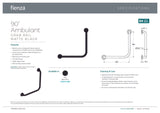 Fienza GRAB4545MB 90° Ambulant Care Grab Rail, Matte Black