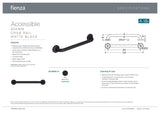 Fienza GRAB45MB Accessible Care 450mm Grab Rail, Matte Black