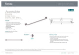 Fienza GRAB90 Accessible Care 900mm Grab Rail, Stainless Steel